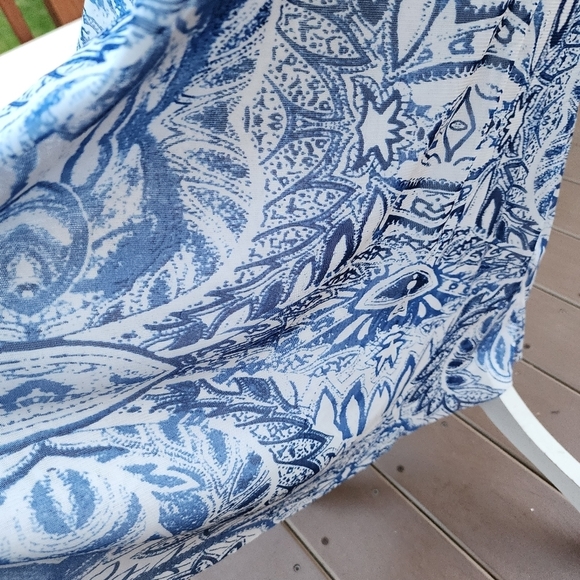 CYNTHIA ROWLEY blue floral print strapless Maxi mesh dress size S - Picture 7 of 15